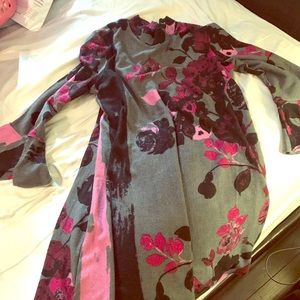 Designer winter dress with bell sleeves